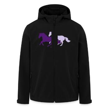 Two galloping horses - you can change all colours - Men’s Recycled Softshell Jacket by Stanley/Stella - black - Front - AI Model Male 185 light (185cm)