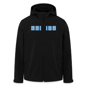 Kugelstoßen Katze 2 - Recycelte Männer Softshell-Jacke von Stanley/Stella - Schwarz - Vorne - AI Model Male 185 light (185cm)