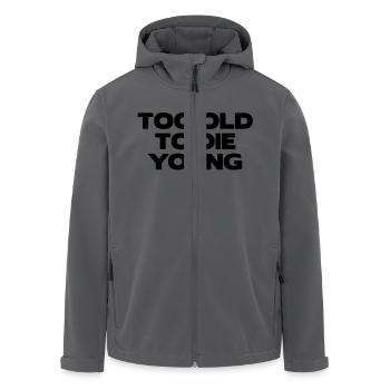 too old to die young 03 - Recycelte Männer Softshell-Jacke von Stanley/Stella - Schwarz - Vorne - AI Model Male 185 light (185cm)