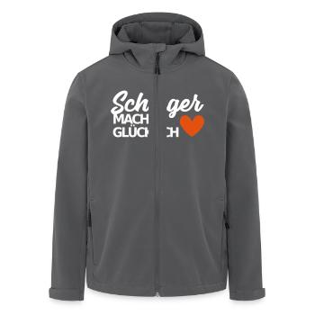 Schlager macht glücklich deutscher Schlager Spruch - Recycelte Männer Softshell-Jacke von Stanley/Stella - Schwarz - Vorne - AI Model Male 185 light (185cm)