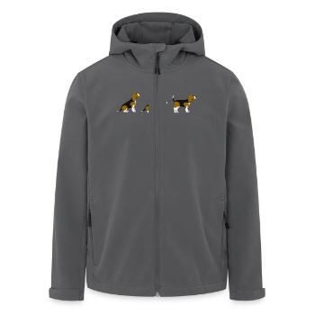 Sitz Platz Steh Beagle - Recycelte Männer Softshell-Jacke von Stanley/Stella - Schwarz - Vorne - AI Model Male 185 light (185cm)