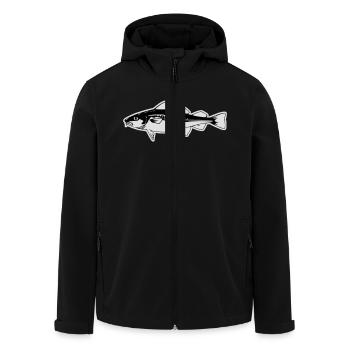 Dorsch, Kabeljau, Cod - Recycelte Männer Softshell-Jacke von Stanley/Stella - Schwarz - Vorne - AI Model Male 185 light (185cm)