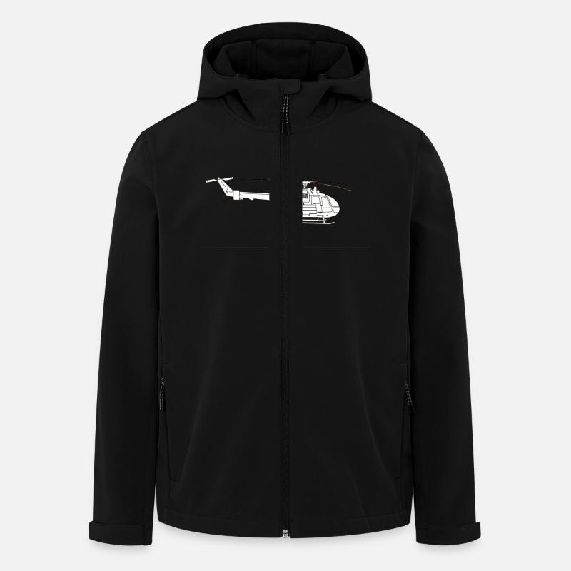 Bo105 Seite - Recycelte Männer Softshell-Jacke von Stanley/Stella - Schwarz