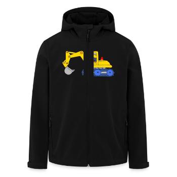 Backhoe Loader - Men’s Recycled Softshell Jacket by Stanley/Stella - black - Front - AI Model Male 185 light (185cm)