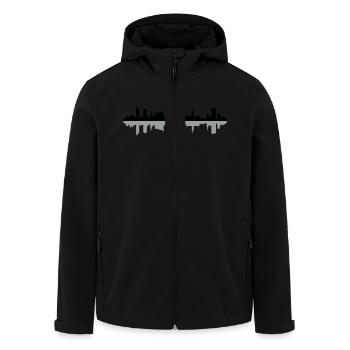 Skyline Hamburg Schatten - Recycelte Männer Softshell-Jacke von Stanley/Stella - Schwarz - Vorne - AI Model Male 185 light (185cm)