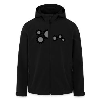 Zahnrader, Getriebe - Recycelte Männer Softshell-Jacke von Stanley/Stella - Schwarz - Vorne - AI Model Male 185 light (185cm)