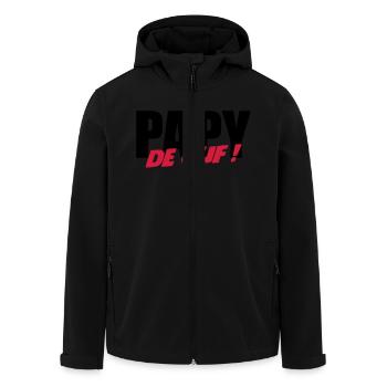 Papy de ouf ! - Veste softshell homme en polyester recyclé Stanley/Stella - noir - Devant - AI Model Male 185 light (185cm)