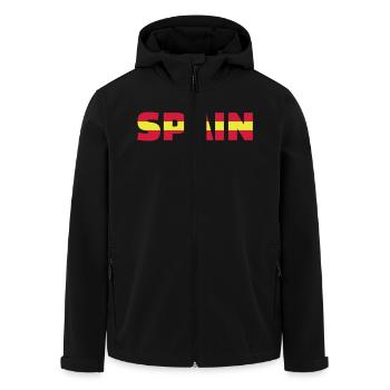 Spanien - Recycelte Männer Softshell-Jacke von Stanley/Stella - Schwarz - Vorne - AI Model Male 185 light (185cm)