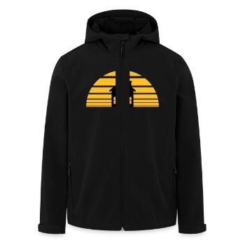 sun evening sunset vacation tomorrow night black d - Men’s Recycled Softshell Jacket by Stanley/Stella - black - Front - AI Model Male 185 light (185cm)