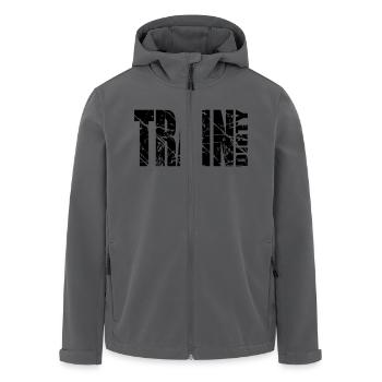 Black riss old scratch train dirty text logo stars - Men’s Recycled Softshell Jacket by Stanley/Stella - black - Front - AI Model Male 185 light (185cm)