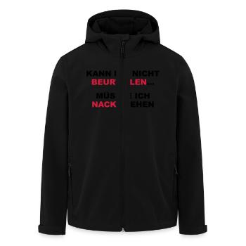 Kann ich nicht beurteilen...müsste ich nackt sehen - Recycelte Männer Softshell-Jacke von Stanley/Stella - Schwarz - Vorne - AI Model Male 185 light (185cm)