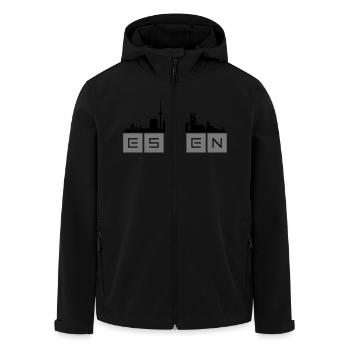 Skyline Essen - Recycelte Männer Softshell-Jacke von Stanley/Stella - Schwarz - Vorne - AI Model Male 185 light (185cm)