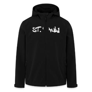 St. Pauli Hamburg - Men’s Recycled Softshell Jacket by Stanley/Stella - black - Front - AI Model Male 185 light (185cm)