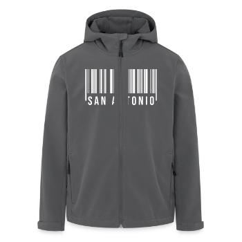 San Antonio Barcode - Recycelte Männer Softshell-Jacke von Stanley/Stella - Schwarz - Vorne - AI Model Male 185 light (185cm)