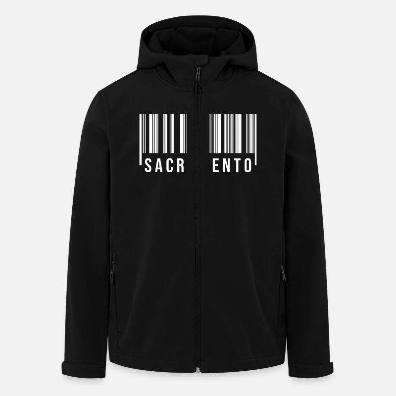 Sacramento Barcode - Men’s Recycled Softshell Jacket by Stanley/Stella - black