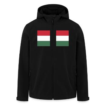 Hungary flag / Drapeau Hongrie - Men’s Recycled Softshell Jacket by Stanley/Stella - black - Front - AI Model Male 185 light (185cm)