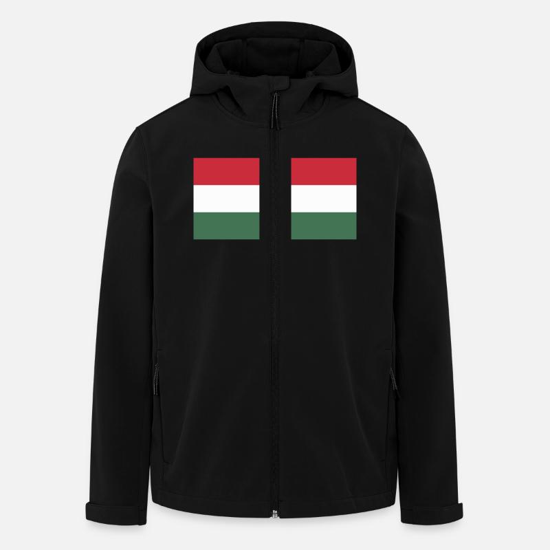 Flagge Ungarn / Drapeau Hongrie - Recycelte Männer Softshell-Jacke von Stanley/Stella - Schwarz
