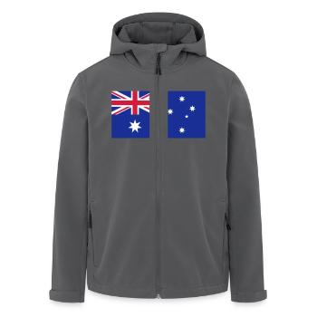 Australian Flag / Drapeau Australie - Veste softshell homme en polyester recyclé Stanley/Stella - noir - Devant - AI Model Male 185 light (185cm)