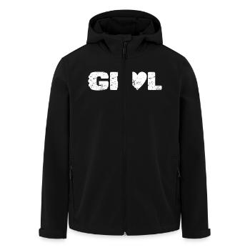 Love Gravel - Men’s Recycled Softshell Jacket by Stanley/Stella - black - Front - AI Model Male 185 light (185cm)