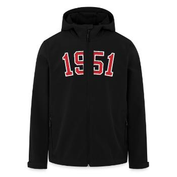 Sport year of birth 1951 - Men’s Recycled Softshell Jacket by Stanley/Stella - black - Front - AI Model Male 185 light (185cm)