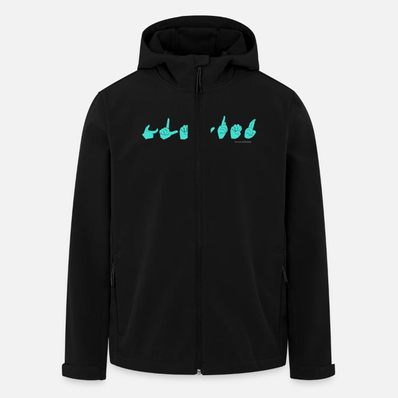 GLEYFER turquoise - Veste softshell homme en polyester recyclé Stanley/Stella - noir
