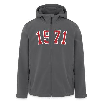 Sport year of birth 1971 - Men’s Recycled Softshell Jacket by Stanley/Stella - black - Front - AI Model Male 185 light (185cm)