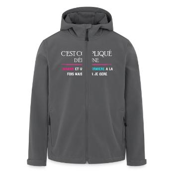 Maman et Infirmière - Veste softshell homme en polyester recyclé Stanley/Stella - noir - Devant - AI Model Male 185 light (185cm)