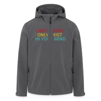 Grenzen existieren nur in deinem Kopf - Recycelte Männer Softshell-Jacke von Stanley/Stella - Schwarz - Vorne - AI Model Male 185 light (185cm)