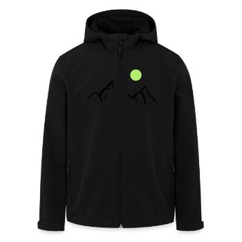 Montagnes 01 - Veste softshell homme en polyester recyclé Stanley/Stella - noir - Devant - AI Model Male 185 light (185cm)