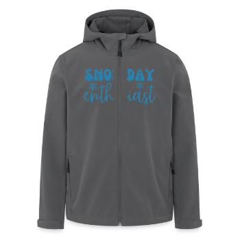 Funny Snow Day Enthusiast, Humor Winter Season - Men’s Recycled Softshell Jacket by Stanley/Stella - black - Front - AI Model Male 185 light (185cm)
