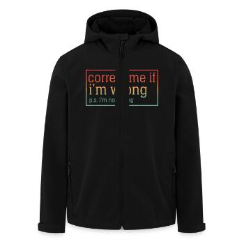 Correct me if I'm wrong - Men’s Recycled Softshell Jacket by Stanley/Stella - black - Front - AI Model Male 185 light (185cm)