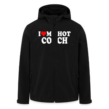 I love my hot coach - Men’s Recycled Softshell Jacket by Stanley/Stella - black - Front - AI Model Male 185 light (185cm)