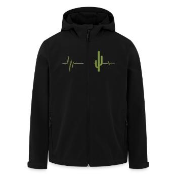 Saguaro Cactus Cactus Lover Battement de cœur - Veste softshell homme en polyester recyclé Stanley/Stella - noir - Devant - AI Model Male 185 light (185cm)