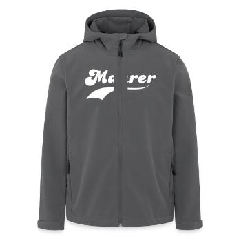 Handwerk Maurer Retro Stil Spruch Maurermeister - Recycelte Männer Softshell-Jacke von Stanley/Stella - Schwarz - Vorne - AI Model Male 185 light (185cm)