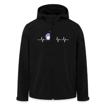 Two Cute Birds - Heart to Heart - Men’s Recycled Softshell Jacket by Stanley/Stella - black - Front - AI Model Male 185 light (185cm)