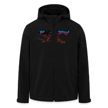 skydiving - pure adrenaline - Recycelte Männer Softshell-Jacke von Stanley/Stella - Schwarz - Vorne - AI Model Male 185 light (185cm)