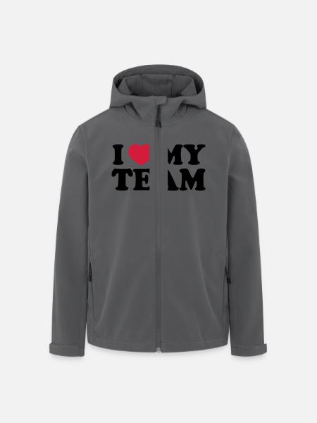 I love my Team - Recycelte Männer Softshell-Jacke von Stanley/Stella - Schwarz