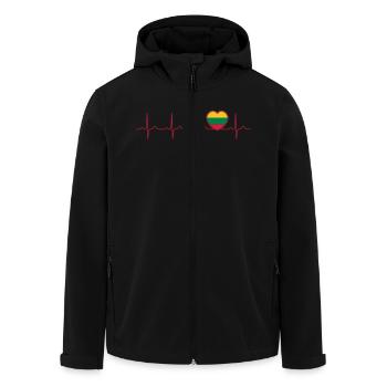 Lithuania flag heartbeat - nation - flag - heart - Men’s Recycled Softshell Jacket by Stanley/Stella - black - Front - AI Model Male 185 light (185cm)