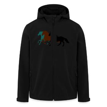 drei_pferde_pferd - Veste softshell homme en polyester recyclé Stanley/Stella - noir - Devant - AI Model Male 185 light (185cm)