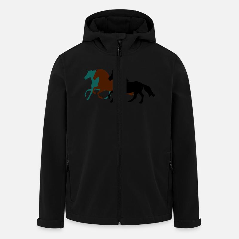 drei_pferde_pferd - Men’s Recycled Softshell Jacket by Stanley/Stella - black