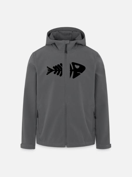 fish skeleton bone tail - Recycelte Männer Softshell-Jacke von Stanley/Stella - Schwarz