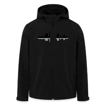 Skyline Leipzig - Recycelte Männer Softshell-Jacke von Stanley/Stella - Schwarz - Vorne - AI Model Male 185 light (185cm)