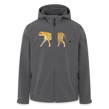 Guépard / Cheetah 01 - Veste softshell homme en polyester recyclé Stanley/Stella - noir - Devant - AI Model Male 185 light (185cm)
