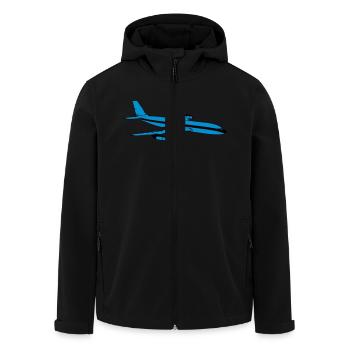 Flugzeug passagierflugzeug fliegen urlaub reisen - Recycelte Männer Softshell-Jacke von Stanley/Stella - Schwarz - Vorne - AI Model Male 185 light (185cm)