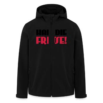 Halt die Fresse! - Recycelte Männer Softshell-Jacke von Stanley/Stella - Schwarz - Vorne - AI Model Male 185 light (185cm)