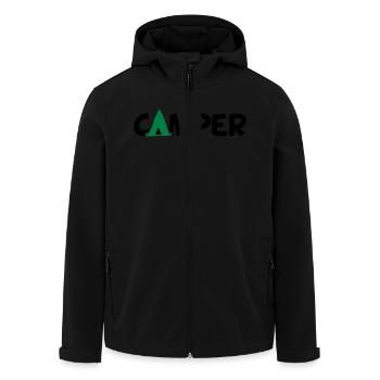 camp , camping, camping , caravan, trekking , hiki - Recycelte Männer Softshell-Jacke von Stanley/Stella - Schwarz - Vorne - AI Model Male 185 light (185cm)