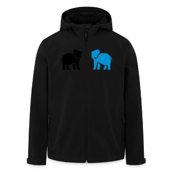 elefanten_2 - Recycelte Männer Softshell-Jacke von Stanley/Stella - Schwarz - Vorne - AI Model Male 185 light (185cm)