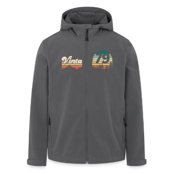 Vintage 1979 40. Geburtstag Geschenk Retro Bday - Recycelte Männer Softshell-Jacke von Stanley/Stella - Schwarz - Vorne - AI Model Male 185 light (185cm)