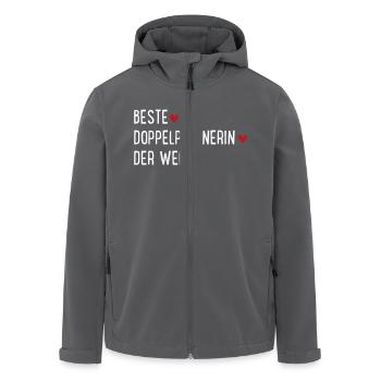 Tennis Doppelpartnerin - Recycelte Männer Softshell-Jacke von Stanley/Stella - Schwarz - Vorne - AI Model Male 185 light (185cm)
