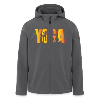 Yoga - Men’s Recycled Softshell Jacket by Stanley/Stella - black - Front - AI Model Male 185 light (185cm)